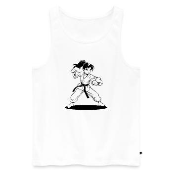 Karate Girl Comic Look - Débardeur bio Premium Homme - blanc - Devant - Michal (187cm)