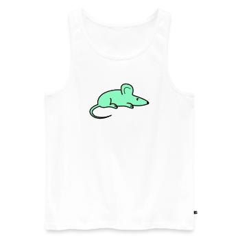 Silhouette de souris menthe - Débardeur bio Premium Homme - blanc - Devant - Michal (187cm)