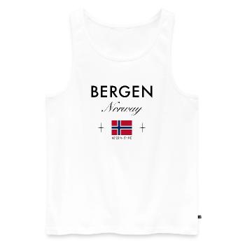 Bergen Norvège Coordonnées Souvenir de voyage - Débardeur bio Premium Homme - blanc - Devant - Michal (187cm)