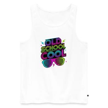 Costumes old school cool des années 80 - Débardeur bio Premium Homme - blanc - Devant - Michal (187cm)