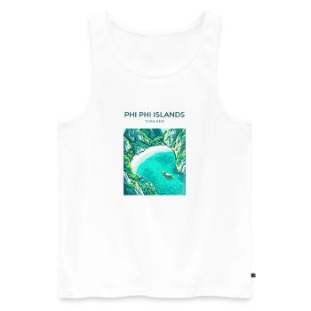 Île Phi Phi, Thaïlande - Débardeur bio Premium Homme - blanc - Devant - Michal (187cm)