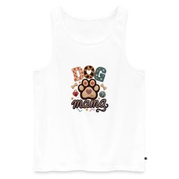 Dog Mom Dogs Mama Heart Dog Paw - Men's Premium Organic Tank Top - white - Front - Michal (187cm)