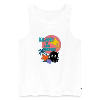 Island with friends - Men's Premium Organic Tank Top - white - Front - Michal (187cm)