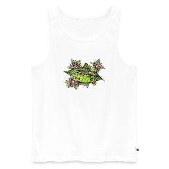 Leaf Bloom Raupengarten - Männer Premium Bio Tank Top - Weiß - Vorne - Michal (187cm)