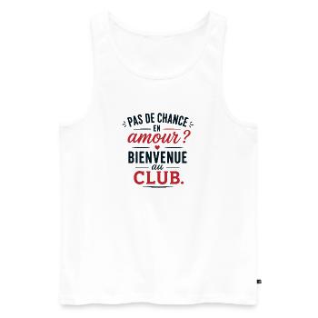 T-shirt Pas De Chance En Amour Humour - Débardeur bio Premium Homme - blanc - Devant - Michal (187cm)