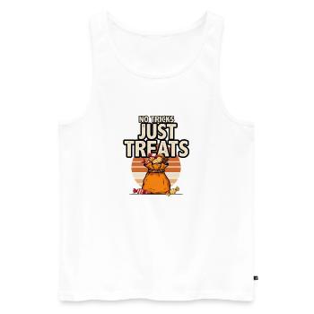 Bonbons d’Halloween – Pas de tours Juste des friandises - Débardeur bio Premium Homme - blanc - Devant - Michal (187cm)