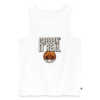 Niedliche Halloween-Spinne – Creepin' It Real - Männer Premium Bio Tank Top - Weiß - Vorne - Michal (187cm)