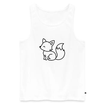 Süßer Fuchs seitlich – Waldtier Skizze - Männer Premium Bio Tank Top - Weiß - Vorne - Michal (187cm)