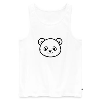 Cute Panda Sketch – Fluffy Animal Motif - Men's Premium Organic Tank Top - white - Front - Michal (187cm)