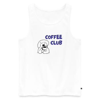 Coffee Club Dog Illustration - Men's Premium Organic Tank Top - white - Front - Michal (187cm)