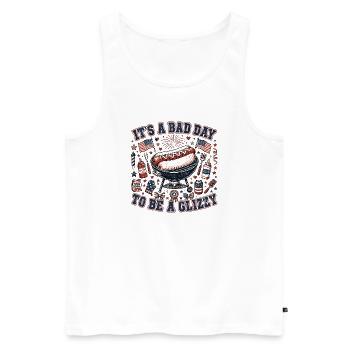 Aujourd’hui est un mauvais jour pour acheter un hot-dog brillant - Débardeur bio Premium Homme - blanc - Devant - Michal (187cm)