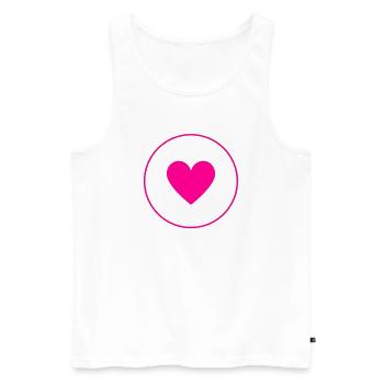 Pink Heart Circle | Modern Love Design-8 - Men's Premium Organic Tank Top - white - Front - Michal (187cm)