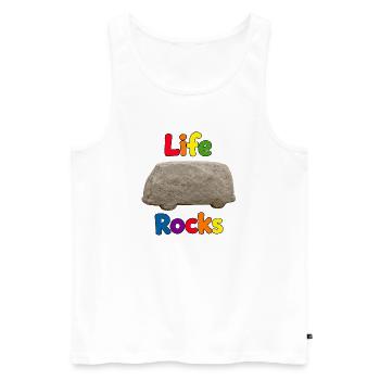 Life Rocks Stone - Männer Premium Bio Tank Top - Weiß - Vorne - Michal (187cm)