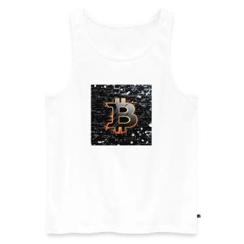 Bitcoin Neon Schaltkreis - Männer Premium Bio Tank Top - Weiß - Vorne - Michal (187cm)