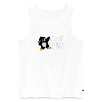 Recovery Is Badass Pinguin Dabbing Dab Dance Pose - Männer Premium Bio Tank Top - Weiß - Vorne - Michal (187cm)