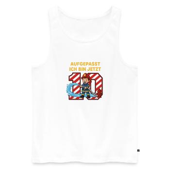 Aufgepasst Ich Bin Jetzt 10 Feuerwehr Geburtstag - Männer Premium Bio Tank Top - Weiß - Vorne - Michal (187cm)