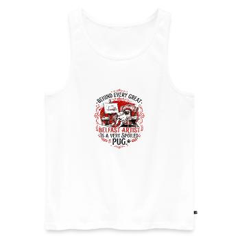 Belfast Artist Is A Spoiled Pug - Männer Premium Bio Tank Top - Weiß - Vorne - Michal (187cm)