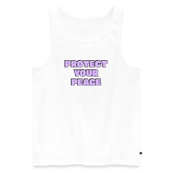 Protect Your Peace - Men's Premium Organic Tank Top - white - Front - Michal (187cm)