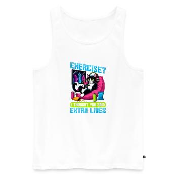 Gamer Gaming Cat Video Game - Männer Premium Bio Tank Top - Weiß - Vorne - Michal (187cm)