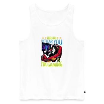 Gamer Gaming Cat Video Game - Männer Premium Bio Tank Top - Weiß - Vorne - Michal (187cm)