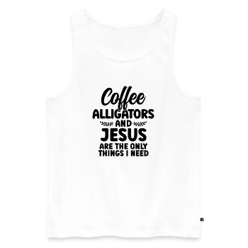 Coffee Alligators And Jesus - Männer Premium Bio Tank Top - Weiß - Vorne - Michal (187cm)