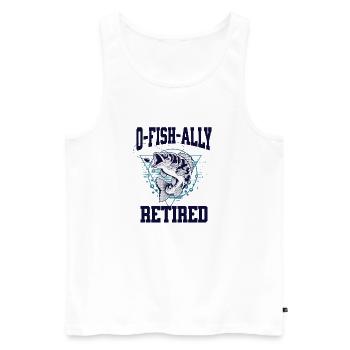 Ofishally Zurückgezogenes Wortspiel - Männer Premium Bio Tank Top - Weiß - Vorne - Michal (187cm)