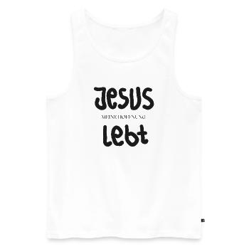 Jesus Meine Hoffnung Lebt - Männer Premium Bio Tank Top - Weiß - Vorne - Michal (187cm)