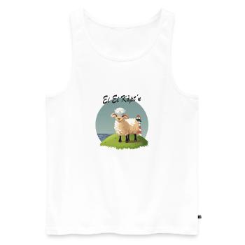 Ei Ei Käpt’n – Lustiges Schaf Design - Männer Premium Bio Tank Top - Weiß - Vorne - Michal (187cm)