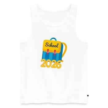 School Child 2026 School Enrollment Gift First Year - Men's Premium Organic Tank Top - white - Front - Michal (187cm)