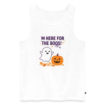 Ich bin hier für den wütenden Geist – lustiges Halloween - Männer Premium Bio Tank Top - Weiß - Vorne - Michal (187cm)