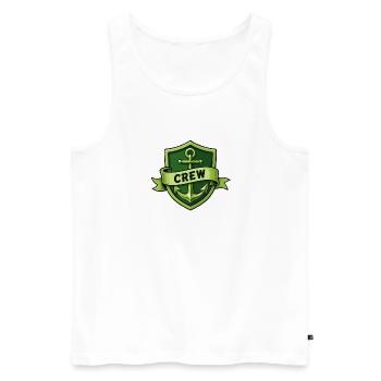 Crew Shield Anchor Graphic - Men's Premium Organic Tank Top - white - Front - Michal (187cm)