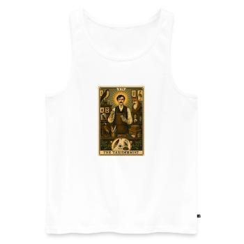 Präparator | Taxidermie Tarot - Männer Premium Bio Tank Top - Weiß - Vorne - Michal (187cm)