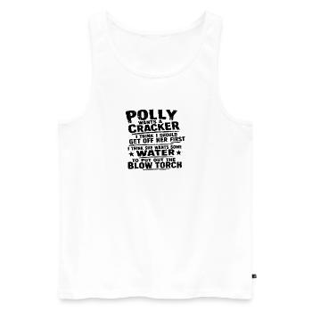 Polly - Männer Premium Bio Tank Top - Weiß - Vorne - Michal (187cm)