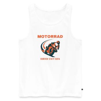 Motorrad Kurven Statt Sofa Biker Geschenk - Männer Premium Bio Tank Top - Weiß - Vorne - Michal (187cm)