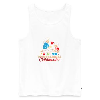 Tagesmutter Professional Childminder Nanny - Männer Premium Bio Tank Top - Weiß - Vorne - Michal (187cm)