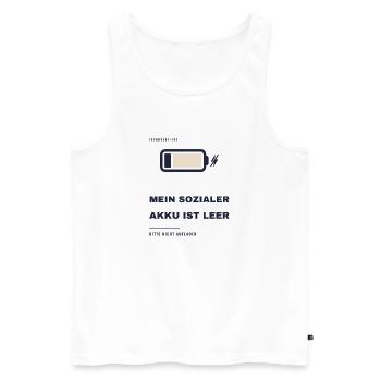 Mein Sozialer Akku Ist Leer Introvertiert - Männer Premium Bio Tank Top - Weiß - Vorne - Michal (187cm)