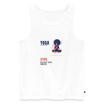 Yoga Atme Der Rest Kann Warten Yogalehrerin - Männer Premium Bio Tank Top - Weiß - Vorne - Michal (187cm)