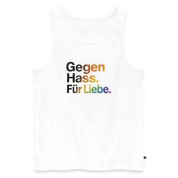 Against Hate For Love for Women & Men CSD - Men's Premium Organic Tank Top - white - Front - Michal (187cm)