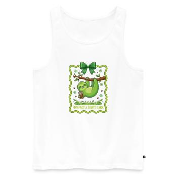 Funny sarcastic fun fact I don't care - Men's Premium Organic Tank Top - white - Front - Michal (187cm)