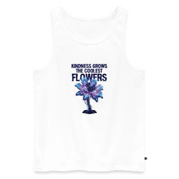 Freundlichkeit Lässt Die Coolsten Blumen Wachsen - Männer Premium Bio Tank Top - Weiß - Vorne - Michal (187cm)