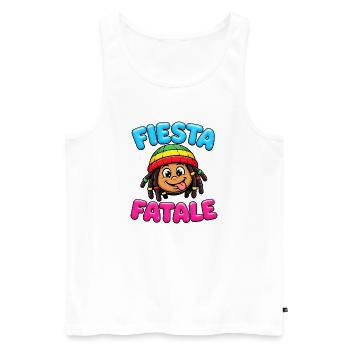 Fiesta Fatale Rasta Cartoon - Débardeur bio Premium Homme - blanc - Devant - Michal (187cm)
