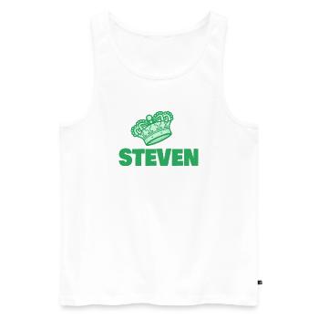 Geschenk für Steven - Männer Premium Bio Tank Top - Weiß - Vorne - Michal (187cm)