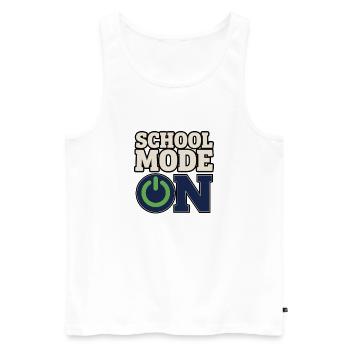 Retour à l’école – Mode école activé sur le bouton d’alimentation - Débardeur bio Premium Homme - blanc - Devant - Michal (187cm)