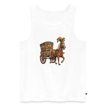 Muskelpferd, sizilianischer Wagen - Männer Premium Bio Tank Top - Weiß - Vorne - Michal (187cm)