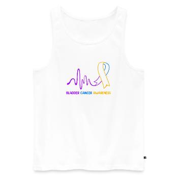 Blasenkrebs Krebs Blase - Männer Premium Bio Tank Top - Weiß - Vorne - Michal (187cm)