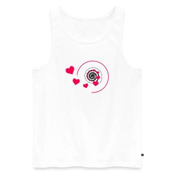 Love - Männer Premium Bio Tank Top - Weiß - Vorne - Michal (187cm)