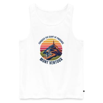 Mont Ventoux Vintage-Radfahrer - Männer Premium Bio Tank Top - Weiß - Vorne - Michal (187cm)