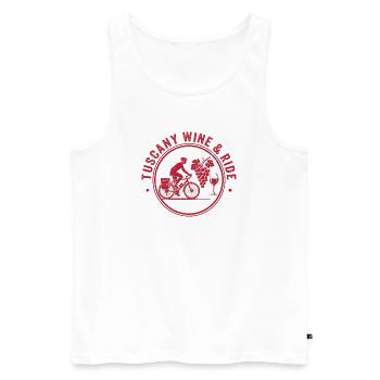 Tuscany Wine & Ride Vintage-Stempel - Männer Premium Bio Tank Top - Weiß - Vorne - Michal (187cm)