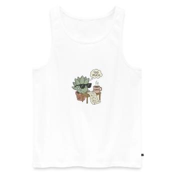 Büro Stress Pflanze - Männer Premium Bio Tank Top - Weiß - Vorne - Michal (187cm)