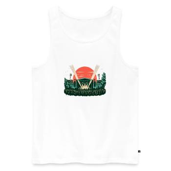 B3B3D576-F368-4D18-9862-6A81A461F9F7 - Männer Premium Bio Tank Top - Weiß - Vorne - Michal (187cm)